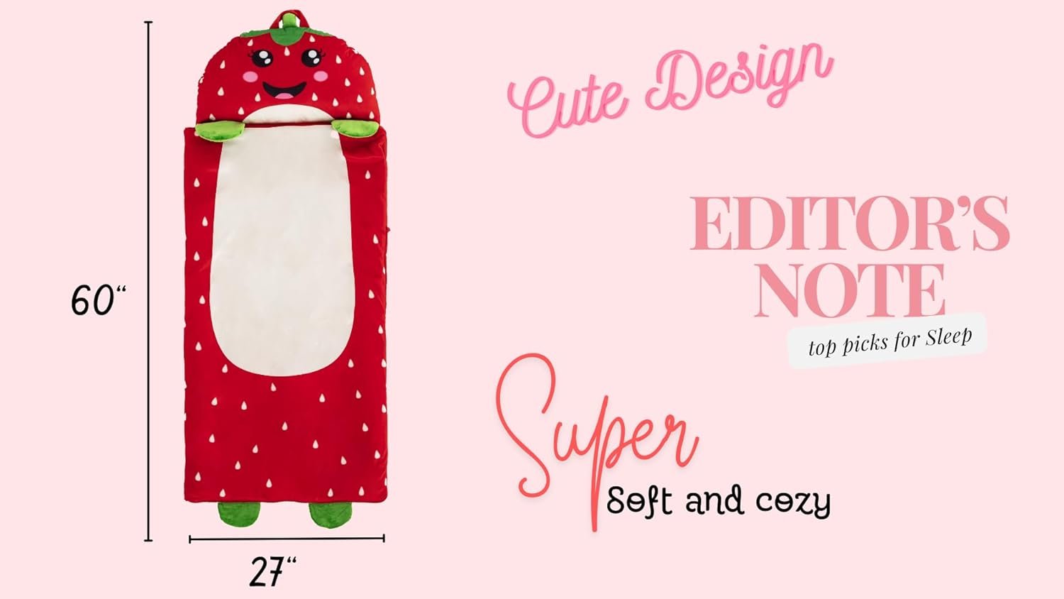 Strawberry Sleeping Bag - Size Chart