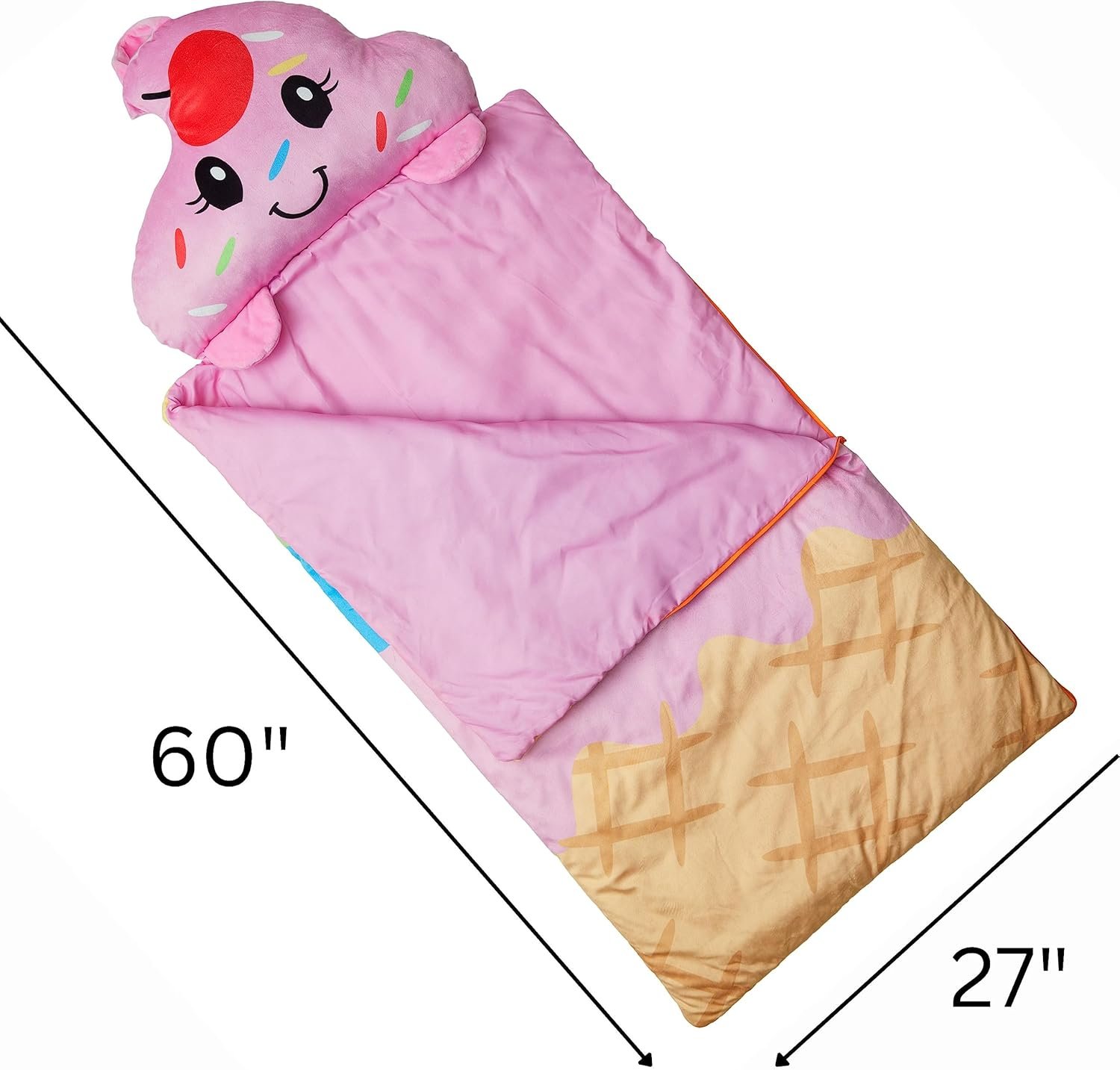 Ice Cream Cone Sleeping Bag - Size View